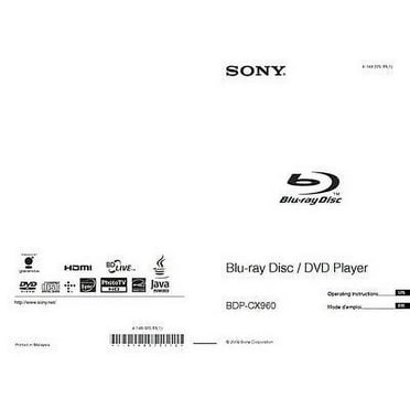 Instruction Manual ONLY for Sony BDP-CX960 Blu-ray Player Owners Manual REPRINT