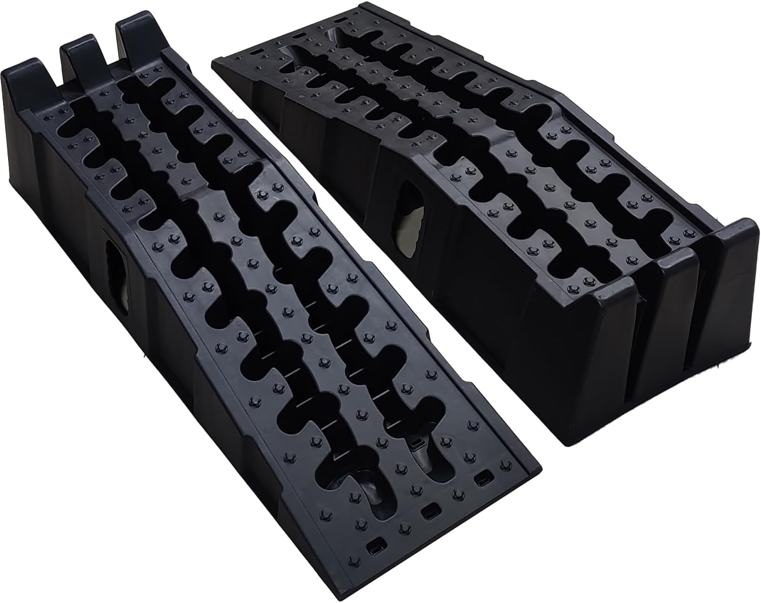 2 Pack Heavy Duty Steel Car Ramps - 4000 Lbs Total Capacity Vehicle Ramps For Oil Changes & Home Garage Maintenance