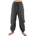thumbnail image 3 of SMihono Men's Cotton And Hemp Trousers With Elastic Waist Drawcord Casual Pants Harlan Trousers Pants Rugged Stretch Jogger Utility Sweatpants Summer Autumn 2023 Trendy Pants Gray 12, 3 of 4
