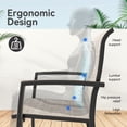 thumbnail image 5 of Patio Chairs Set of 2,All Weather Outdoor Stackable Dining Chairs with Armrest,Breathable Garden Outdoor Furniture for Backyard Deck,Gray, 5 of 6