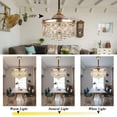 thumbnail image 4 of FINE MAKER 42" Gold Crystal Invisible LED Living Room Ceiling Fan Light with Remote Control, 4 of 12