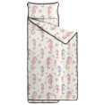 thumbnail image 2 of Seahorse and Star White Pattern Teens Toddler Nap Mat with Pillow, Sleeping Mat Bag for Preschool Daycare 60"x20", 2 of 6