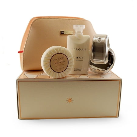 - Omnia Crystalline 4 Pc. Gift Set ( Eau De Toilette Spray 2.2 Oz + Body Lotion 2.5 Oz + Scented Soap 2.6 Oz+ Pouch) for Women by Bvlgari
