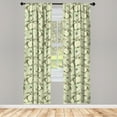 thumbnail image 5 of Ambesonne Fruits Window Curtains, Vintage Abstract Grunge, Each 28" W x 95" L, Olive Green and Pale Green, 5 of 5