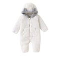 thumbnail image 3 of PureCasa Bear Outfit Suit for Girls Boys 3-18 Months Solid Color Warm Fleece Long Sleeve Winter Clothes Hooded Romper Snowsuit, 3 of 10