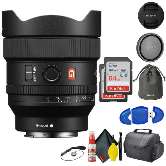 Sony FE 14mm F/1.8 GM Lens (Bundle)   2(64) GB SD Cards(International Model)