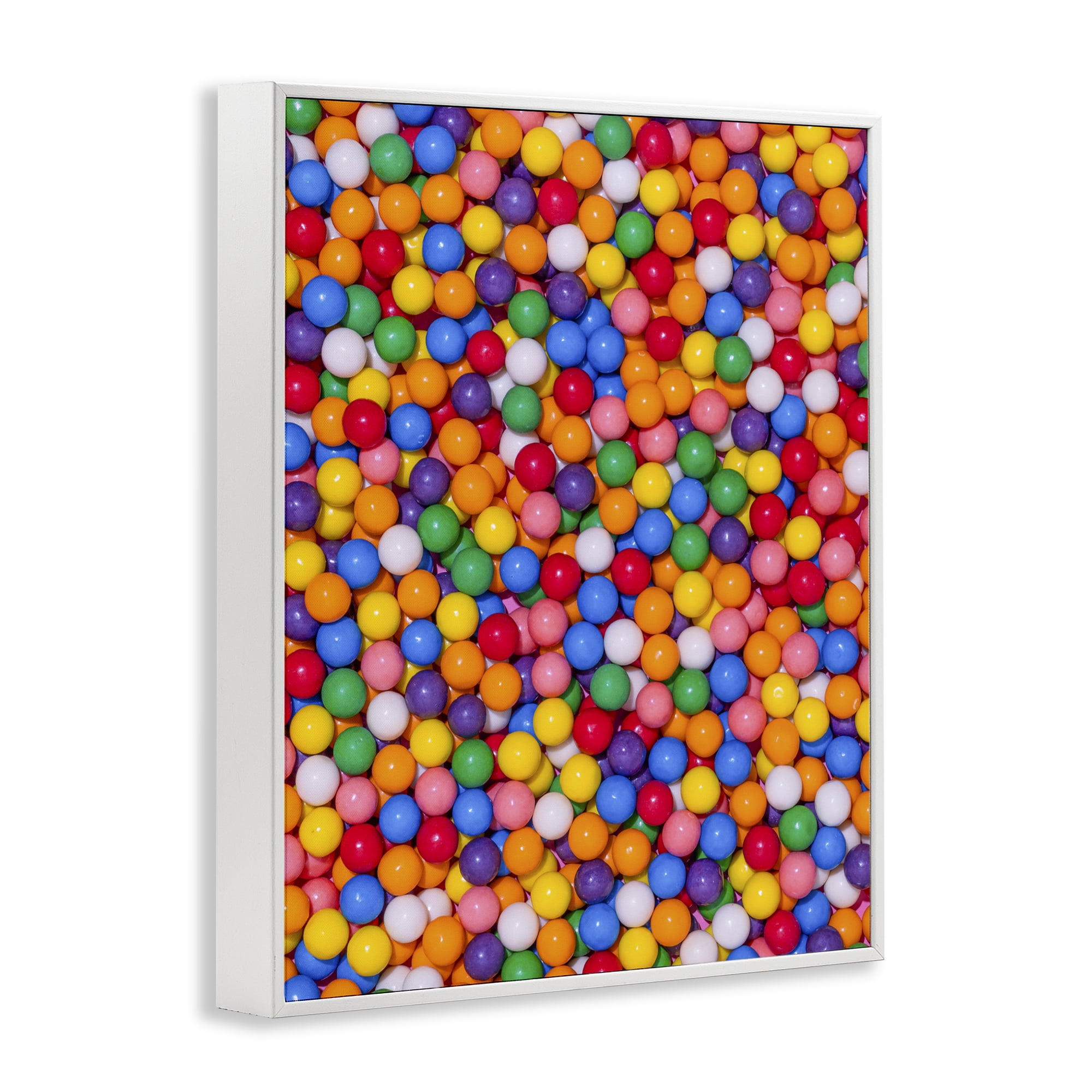Stupell Industries Colorful Gumballs Close Up White Framed Giclee Art, design by LISH Creative