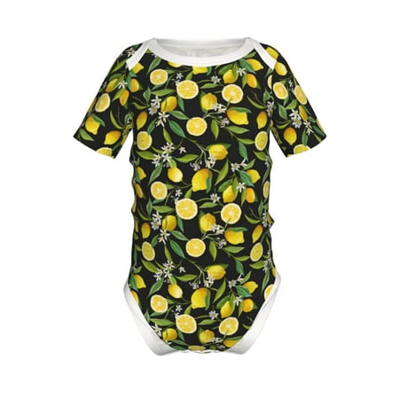 

Yiaed Lemon Fruits Flowers Leaves Print Infant Climbing Short Sleeve Onesie One-Piece Baby Bodysuit Clothes 0-12 Months -9M