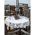 thumbnail image 2 of Outdoor Tablecloth with Umbrella Hole for Patio/Picnic/Party/Camping, Navy Blue Eucalyptus Leaves Waterproof Table Cloth Round Cover Washable, Retro Country Leaf Botanical (Dia 60"), 2 of 8