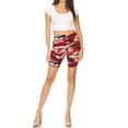 thumbnail image 4 of Women's Casual Camo Printed High Waist Slim Stretch Biker Shorts, 4 of 5