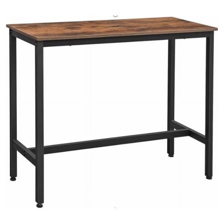 VASAGLE, Narrow Long Bar, Kitchen Dining, High Pub Table, Sturdy Metal Frame, Industrial Design, 15.7 x 47.2 x 35.4 Inches Rustic Brown