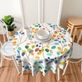 thumbnail image 4 of Spring Summer Tablecloth 60 Inch Round, Colorful Floral Leaves Decorations Table Cloth Polyester Farmhouse Spring Summer Flowers Table Cover for Party Picnic Kitchen Dinner Decor Outdoor Indoor, 4 of 7