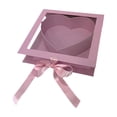 thumbnail image 3 of Caja de regalo con forma de corazón y flores para San Valentín, con tapa transparente, rellenable y creativa. Rosa, 3 of 8