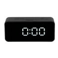 thumbnail image 3 of Reloj despertador digital LED con pantalla de temperatura Sensación de luz automática Reloj con espejo USB Negro, 3 of 5