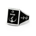 thumbnail image 3 of Metal Masters Mens Nautical Anchor Sailing Ring Sterling Silver 925 Black Vintage Signet 16mm, 3 of 6