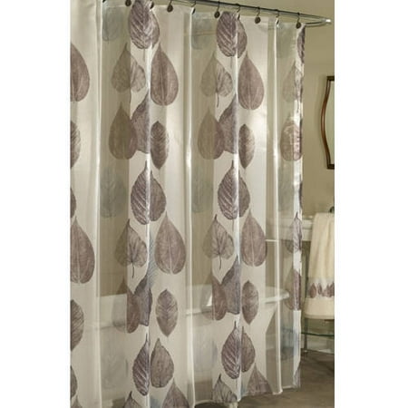 Excell Home Fashions Gossamer Leaf Fabric Shower Curtain
