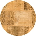 thumbnail image 1 of Ahgly Company Indoor Round Patchwork Orange Transitional Area Rugs, 3' Round, 1 of 1