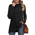 thumbnail image 2 of IROINNID Women's Turtleneck Sweater Casual Loose Fit Solid Pullover Winter Warm Sweater Tops ,Black, 2 of 9