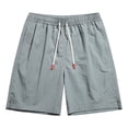 thumbnail image 7 of Mens Workout Gym Shorts Drawstring Elastic Waist Casual Quick Dry Athletic Running Shorts Breathable Beach Short Pants with Pockets Gray L, 7 of 7