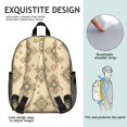 thumbnail image 5 of Geometric Diamond Beige Pattern Backpack for School, Cute School Bag with Adjustable Shoulder Straps and Padded Back, 13.8"x11.4"x6", 5 of 5