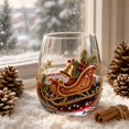 thumbnail image 4 of QISIWOLE 2D Christmas Glass Art Cup, Stemless Wine Glasses with Santa Snowman Reindeer Tree, Drinking Glasses for Coffee Cocktails Whiskey Soda, Xmas Home Bar Holiday Decor, Unique Christmas Gift, 4 of 8