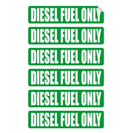 6 pack DIESEL FUEL ONLY Decals / Stickers / Labels / Markers Fuel