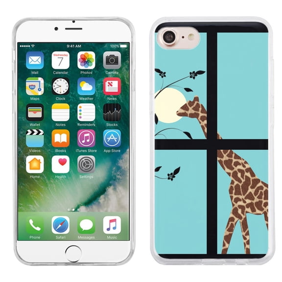Slim-Fit case for Apple iPhone 8, OneToughShield ® TPU Gel Protector Phone Case - Moon Giraffe