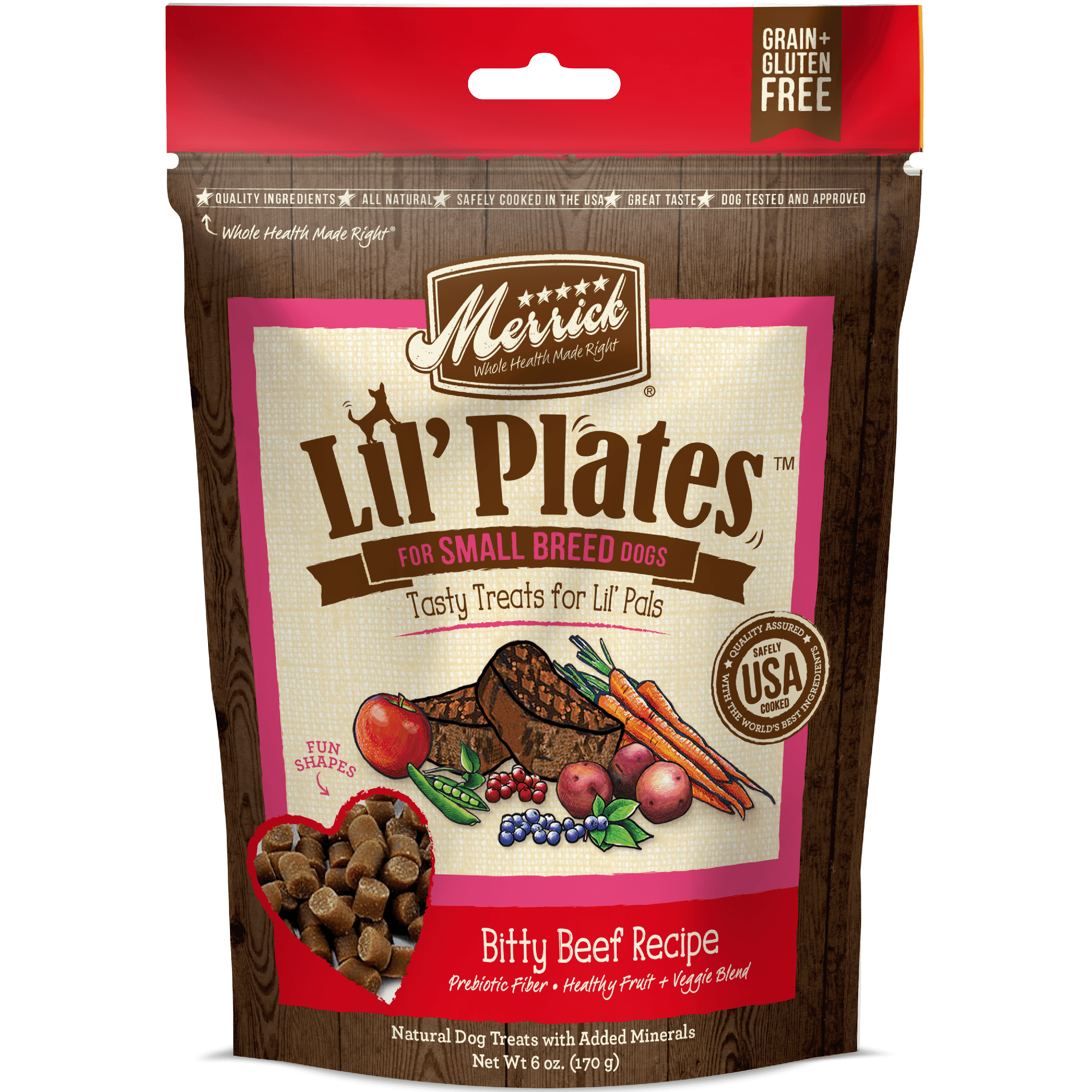 Merrick Lil Plates GrainFree Bitty Beef Recipe Dog Treats, 5 Oz