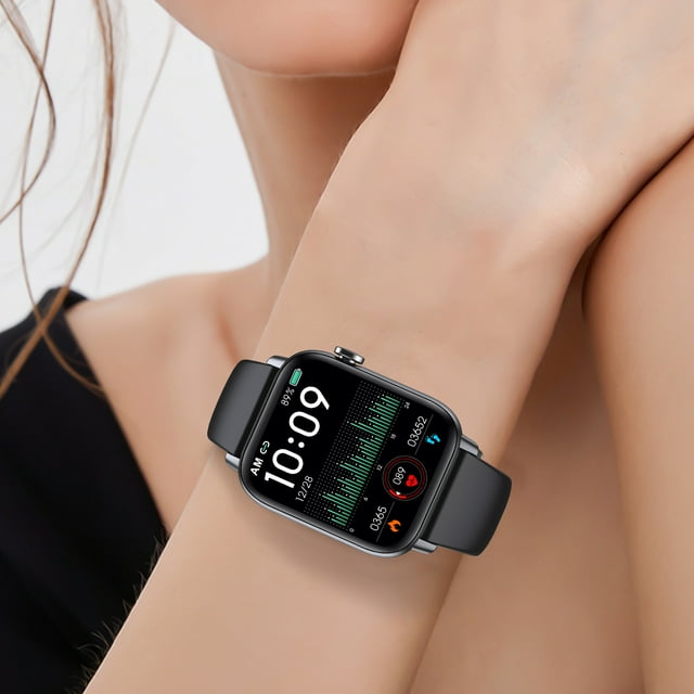 LSLJS Smart Watch pour Téléphones Android et IOS, Enregistrement d'Activité IP67 avec Écran Tactile Couleur 1,72 Pouces, Enregistrement de Fréquence Cardiaque, Moniteur de Sommeil, Smart Watch