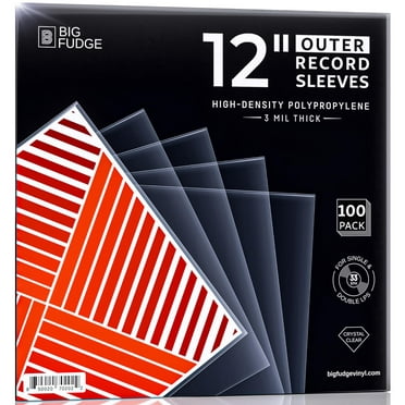 Big Fudge Vinyl Record Outer Sleeves - 100x Crystal Clear LP Album Covers in High-Density Polypropylene