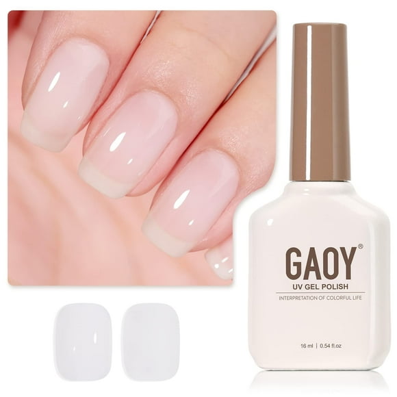 Esmalte de uñas en gel GAOY Milky White 16 ml Nude Color 1482 Soak Off