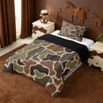 thumbnail image 2 of Erosebridal Camouflage Twin Comforter Sets,Cartoon Ocean Sloth Camo Silhouette Bedding Set For Boys Kids,Reversible Black,2-Piece, 2 of 7