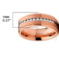 thumbnail image 3 of 7MM Men's Eternity Titanium Ring Rosegold-tone Wedding Band Cubic Zirconia CZ, 3 of 3