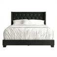 thumbnail image 5 of Castle Place Nailhead Trim Wingback Upholstered Bed, Black Velvet, King, 5 of 13