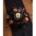 thumbnail image 2 of DII 16" Modern Twig and Foam Halloween with Pumpkins Wreath in Black, 2 of 2