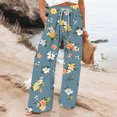 thumbnail image 2 of kaondbfi Womens Pants Wide Leg High Waisted Adjustable Trousers with Pockets Casual Lightweight Summer Casual Pants for Women, 2 of 9