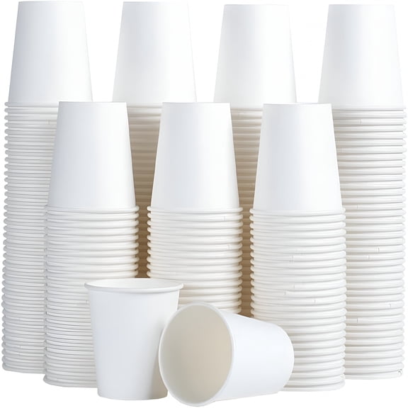 ACDANC 50 Pack 7 oz White Paper Cups,Durable Bathroom Mouthwash & Hot/Cold Drink Cups,Perfect for Home Use,Parties,Offices,Picnics,Travel