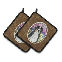 Carolines Treasures SS8336PTHD Bernese Mountain Dog Pair of Pot Holders 7.5HX7.5W multicolor