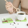 thumbnail image 6 of Lsque Pikmin Pattern 4" Drink Coasters Set of 6, Leather Absorbent Coasters, Table Coaster Set Decorative Coffee Cup Coasters Housewarming Gift, 6 of 7