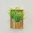 thumbnail image 1 of TIMIFIS Wooden Hanging Decorations, Wooden Rectangular Photo Frame Hanging Decorations High Class Feeling Living Room Green Wall Decorations Faux Rattan Wall Decorations Home Decor, 1 of 6