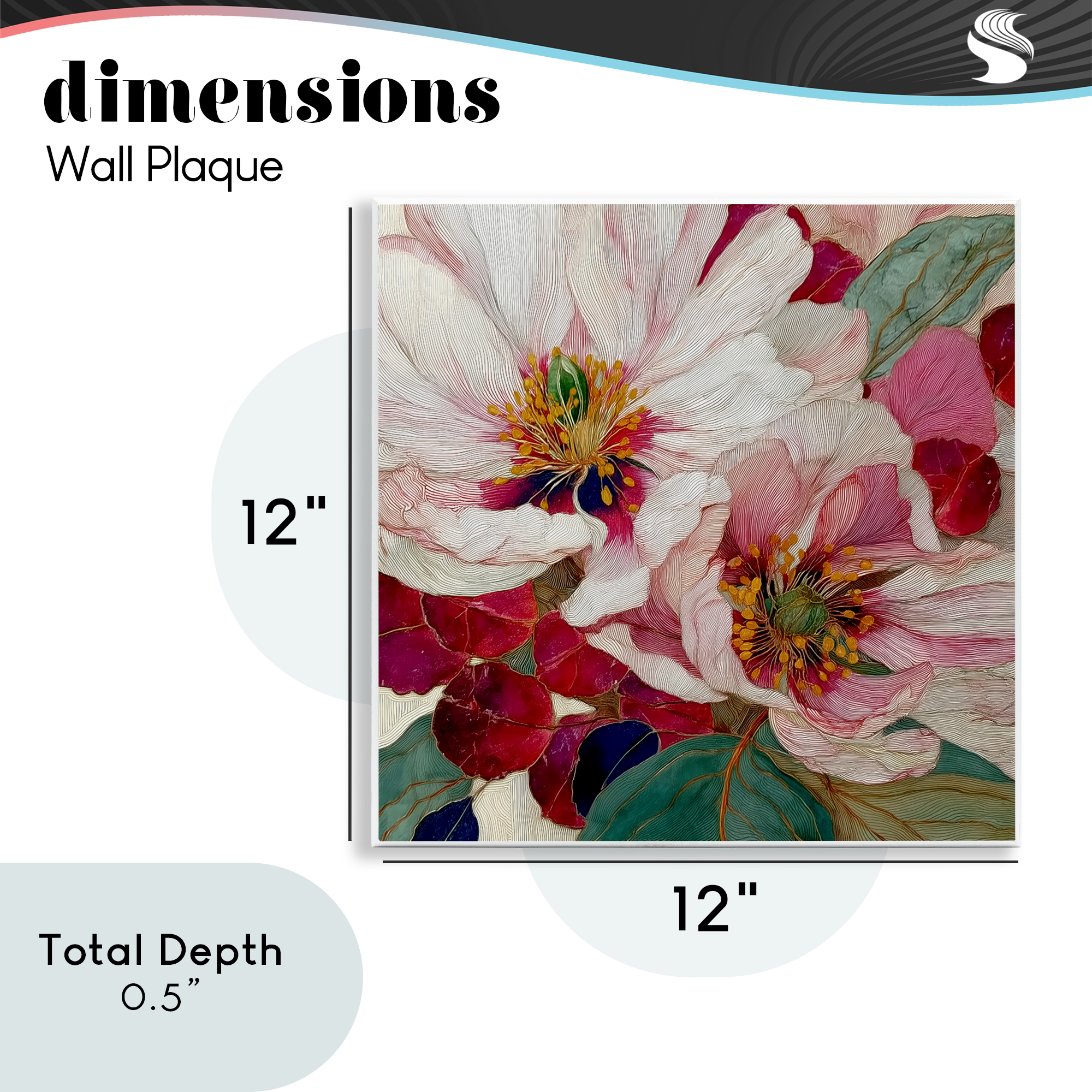 Cimarron Flowers Ornate Details Wall Plaque Art, design by Annabelle Hall