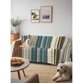 thumbnail image 6 of Teal Boho Stripes Couch Cover Sofa Covers 3 Cushion Sectional Couch, Modern Bohemia Brown Beige Texture Washable Sofa Covers Slipcover Sectional Sofa Cover, Furniture Protector 71"x150", 6 of 9