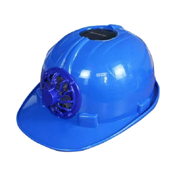 Goriertaly Safety With Solar-Powered Fan And Polycrystalline Solar Panels  Head Protection Sunscreen Hat Fan Hat blue Solar fan cap 1Set