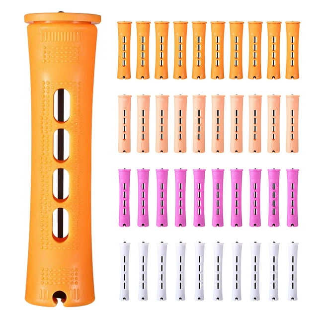 40pcs Hair Perm Rods Set 4 Sizes Hair Rollers Curlers Cold Wave Rods for Women Long Short Hair DIY Hairdressing Styling Tools