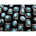 thumbnail image 5 of GKNET Lots 20pcs New Wholesale Delicate Jewelry Turquoise Stone Silver Plated Rings, 5 of 7