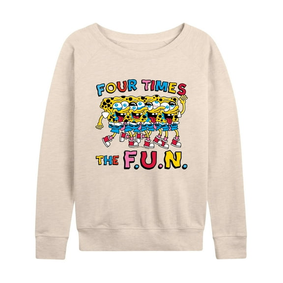 SpongeBob SquarePants - Four Times The Fun - Women's Lightweight French Terry Long Sleeve Shirt