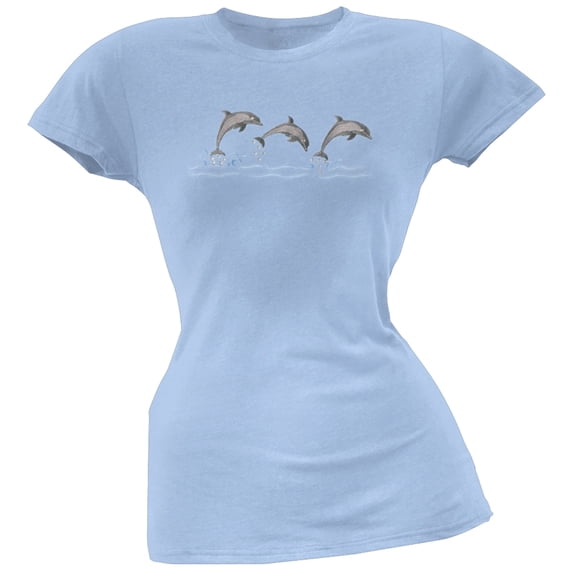 Dolphins Embroidered Women's T-Shirt - Large
