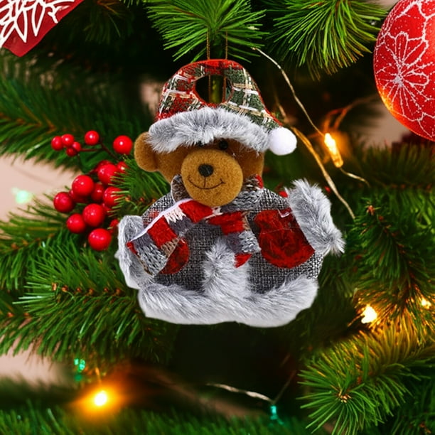 Adornos navideños, Regalos navideños, Colgante de tela navideño, Muñeco navideño pequeño, Colgante pequeño para árbol de Navidad, Adornos para colgar en el árbol de Navidad, Colgante pequeño de regalo