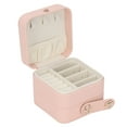 thumbnail image 3 of Jewelry Box Pink Portable Multi Layer PU Leather Jewelry Travel Case for Home Ring Earrings Necklace, 3 of 14
