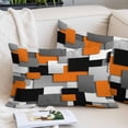 thumbnail image 2 of Burnt Orange Black Geometric Pillow Covers 12"x20", Modern Abstract Art Block Soft Brushed Microfiber Breathable Throw Pillow Covers, Decorative Pillowcase with Zipper for Couch Sofa Bedroom, 2 of 9